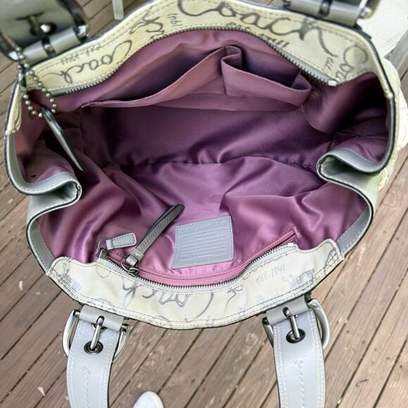 Coach Horse & Carriage Purse Shoulder Bag Gray Hobo - Picture 15 of 15